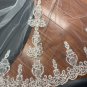 Sequined Lace Edge Tulle Long Wedding Veil