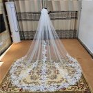 Lace Detail Tulle Long Wedding Veil