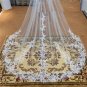 Lace Detail Tulle Long Wedding Veil