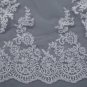 Sequin Lace Edge Tulle Long Wedding Veil w/ Blusher
