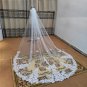 Scroll Lace Edge Tulle Long Wedding Veil