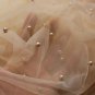 Unfinished Edge Pearled Tulle Wedding Veil Pick Length