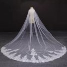 Floral Scroll Lace Wedding Veil Pick Length