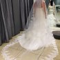 Sequined Floral Scroll Lace Mantilla Wedding Veil Pick Length