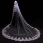 Sequined Floral Scroll Lace Mantilla Wedding Veil Pick Length
