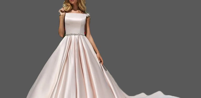Custom Diamante Accented Satin A Line Wedding Gown All Sizes/Colors