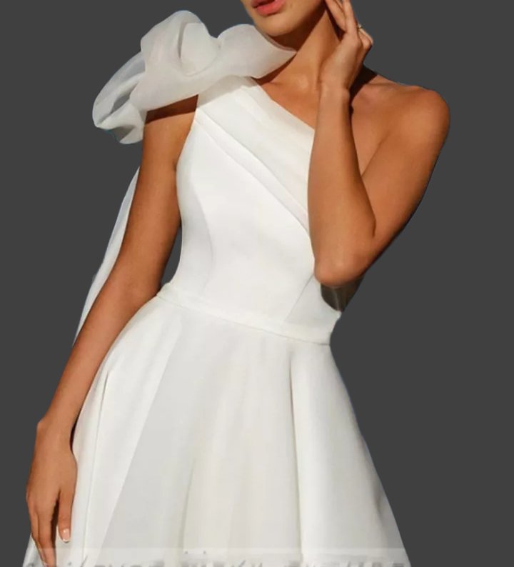 Custom Satin/Organza Simple A Line Wedding Gown All Sizes/Colors
