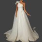 Custom Satin/Organza Simple A Line Wedding Gown All Sizes/Colors