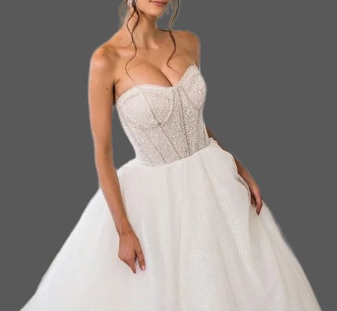 Custom Sparkle Bodice/Glitter Tulle Ball Wedding Gown All Sizes/Colors