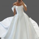 Custom Simple Satin Off Shoulder Ball Gown All Sizes/Colors