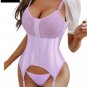 Convertible Lace Bust Satin Corset & Panty Set