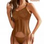 Convertible Lace Bust Satin Corset & Panty Set