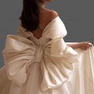 Custom Vintage Off Shoulder Bow Satin A Line Wedding Gown All Sizes/Colors
