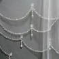 Antique Draped Layered Beaded Trim Flyaway Wedding Veil