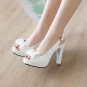 Glitter Bow Sling Back Chunky 4" Heels