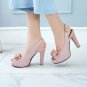 Glitter Bow Sling Back Chunky 4" Heels