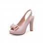Glitter Bow Sling Back Chunky 4" Heels