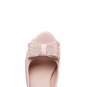 Glitter Bow Sling Back Chunky 4" Heels