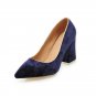 Velvet Closed Toe 3.34" Heel Pumps