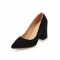 Velvet Closed Toe 3.34" Heel Pumps