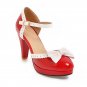 Vintage Style Patent Chunky D'Orsay Pumps
