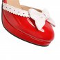 Vintage Style Patent Chunky D'Orsay Pumps