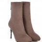 Suede Ankle Boots w/ Zip Back