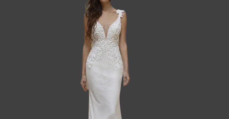 Simple Lace/Tulle Sheath Wedding Gown All Sizes/Colors