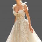 Romantic Floral Lace Applique/Organza A Line Wedding Gown All Sizes/Colors
