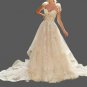Romantic Floral Lace Applique/Organza A Line Wedding Gown All Sizes/Colors