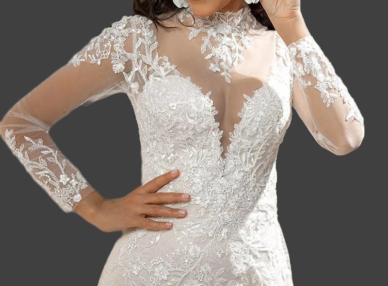 Modest Modern Lace/Tulle Fit & Flair Wedding Gown All Sizes/Colors
