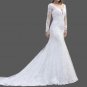 Floral Lace Applique Modern A Line Wedding Gown All Sizes/Colors
