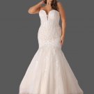 Strapless Lace Applique/Tulle Trumpet Wedding Gown All Sizes/Colors