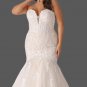 Strapless Lace Applique/Tulle Trumpet Wedding Gown All Sizes/Colors