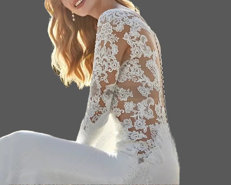 Romantic Lace & Satin Mermaid Wedding Gown All Sizes/Colors