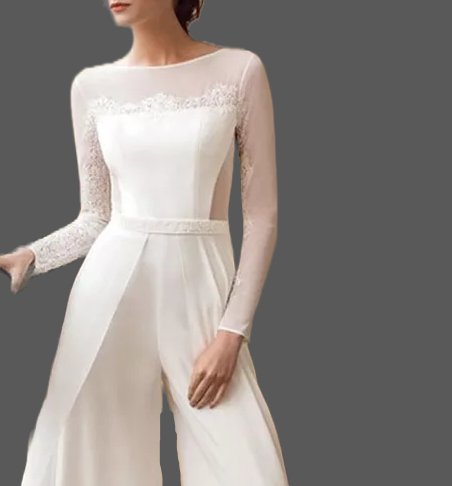 Relaxed Satin & Tulle Illusion Wedding Jumpsuit All Sizes/Colors