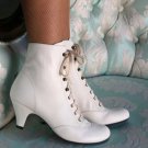 Victorian Faux Leather Lace-Up Booties
