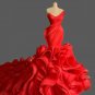 Custom Strapless Ruffled Organza Mermaid Wedding Gown All Sizes/Colors