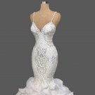 Custom Couture Bling Lace/Tulle Organza Mermaid Wedding Gown All Sizes/Colors
