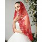 Sequined Lace Mantilla Style Wedding Veil All Colors