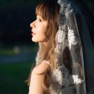 Lace Trim Mantilla Style Wedding Veil All Colors