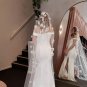 3D Floral Applique & Pearl Detail Wedding Veil Sizes/Colors
