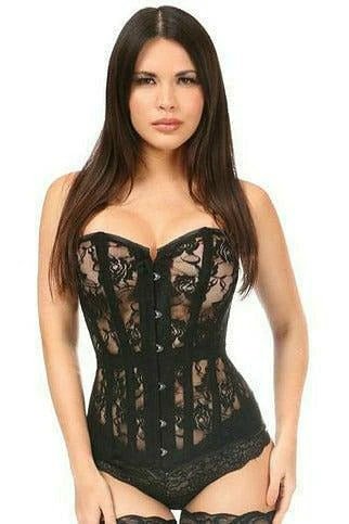 Daisy Black Lavish Sheer Lace Overbust Corset Top