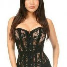 Daisy Black Lavish Sheer Lace Overbust Corset Top