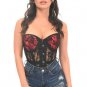 Plus Size Daisy Red/Black Underwire Sheer Lace Overbust Corset Top