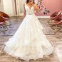 Custom Lace Applique/Organza A Line Summer Wedding Gown All Sizes/Colors