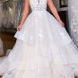 Custom Lace Applique/Organza A Line Summer Wedding Gown All Sizes/Colors