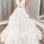 Custom Lace Applique/Organza A Line Summer Wedding Gown All Sizes/Colors