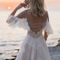 Custom Vintage Boho Lace/Tulle A Line Wedding Gown All Sizes/Colors