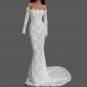 Custom Boho Lace Off Shoulder Mermaid Wedding Gown All Sizes/Colors